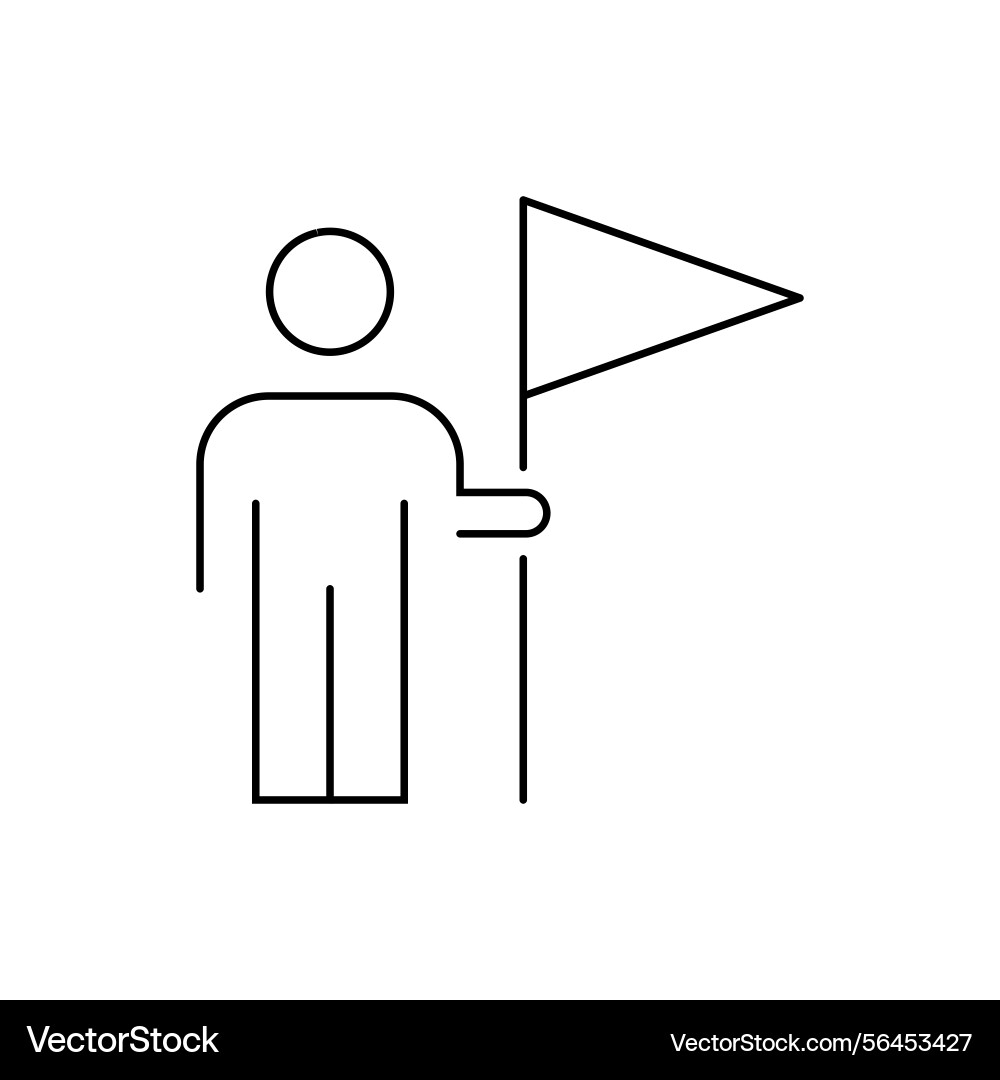 Man with flag line icon vector image