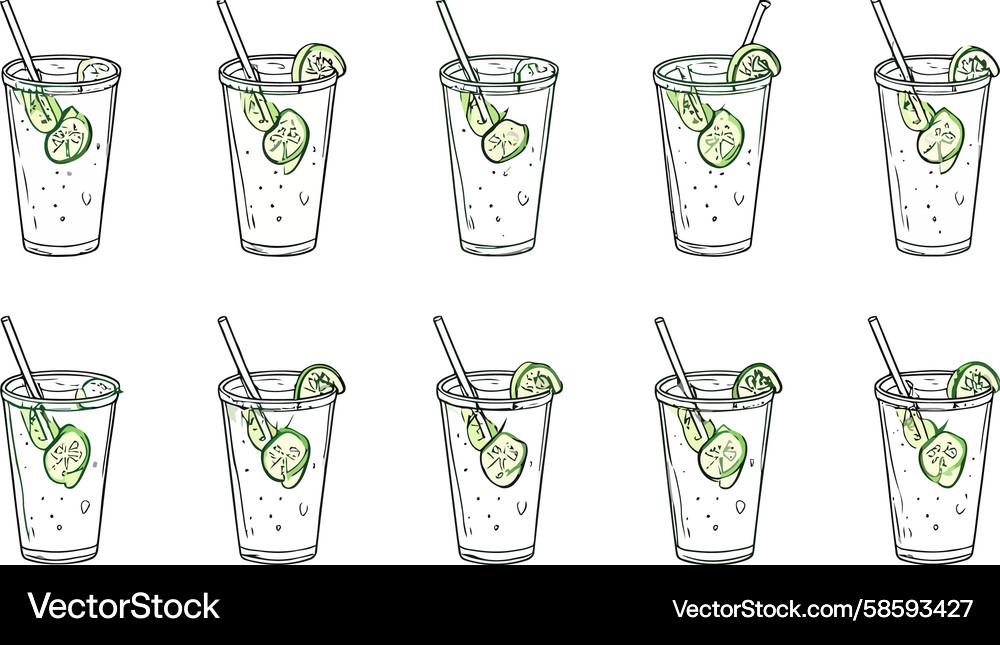 Minimalist line art pattern of refreshing Minimalist line art pattern of refreshing Vector Image