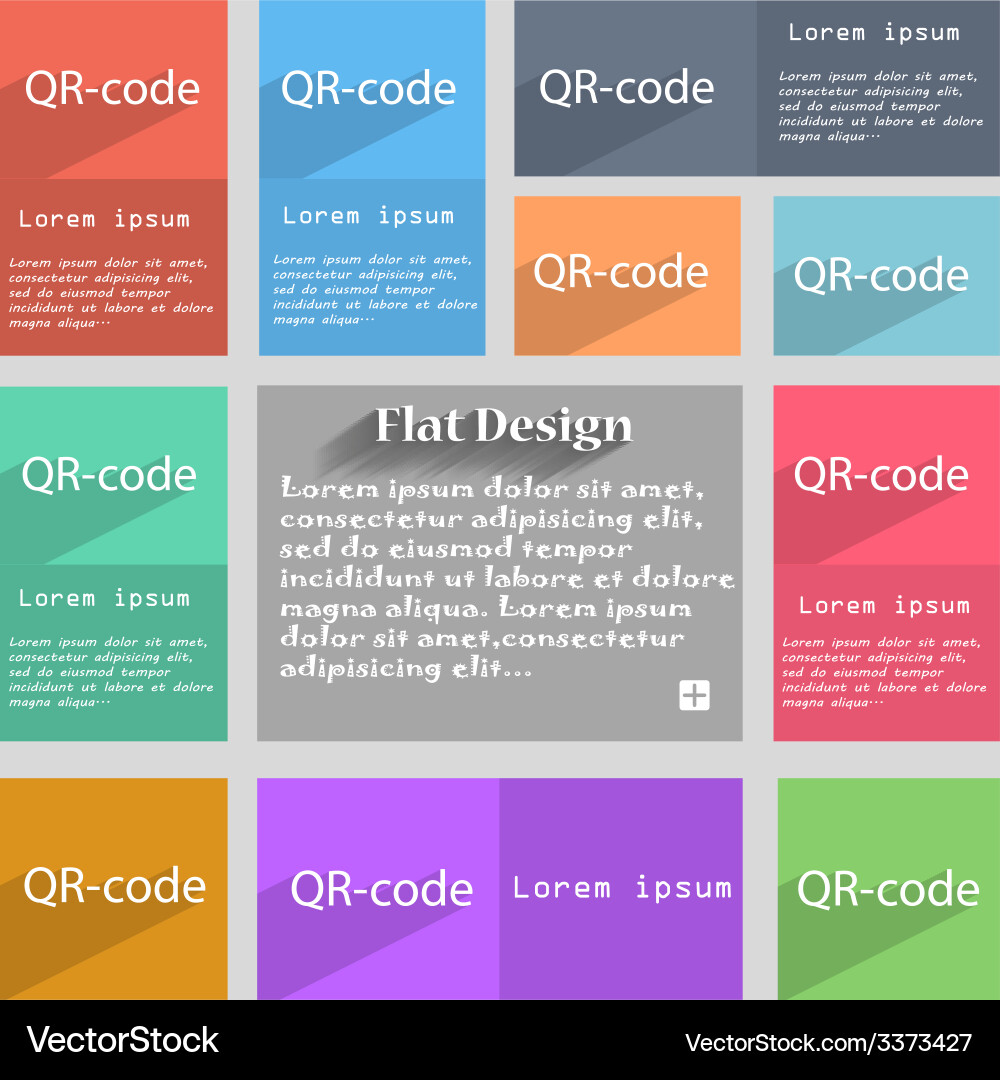 Qr-code sign icon scan code symbol set of colored vector image