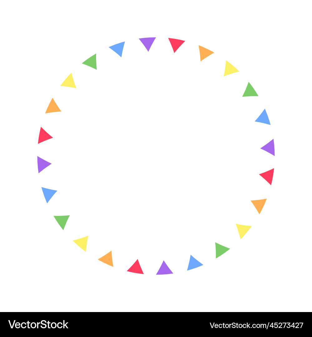 Rainbow pennant frame simple minimal border Rainbow pennant frame simple minimal border Vector Image