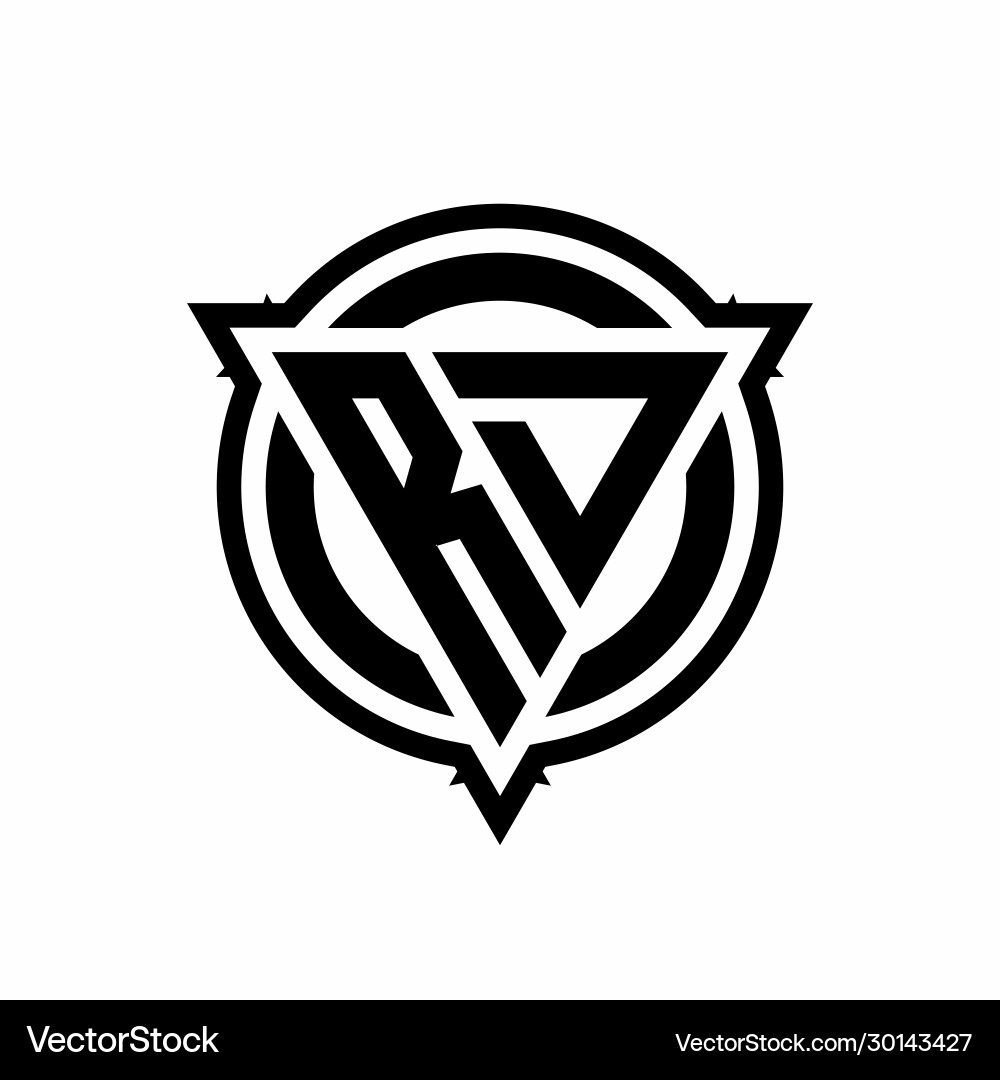 Rd logo with triangle shape and circle Vector Image
