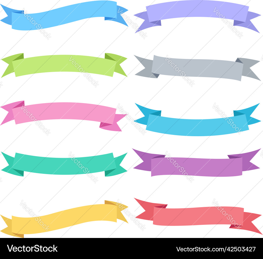 Ribbon set with colorful design element Ribbon set with colorful design element vector image