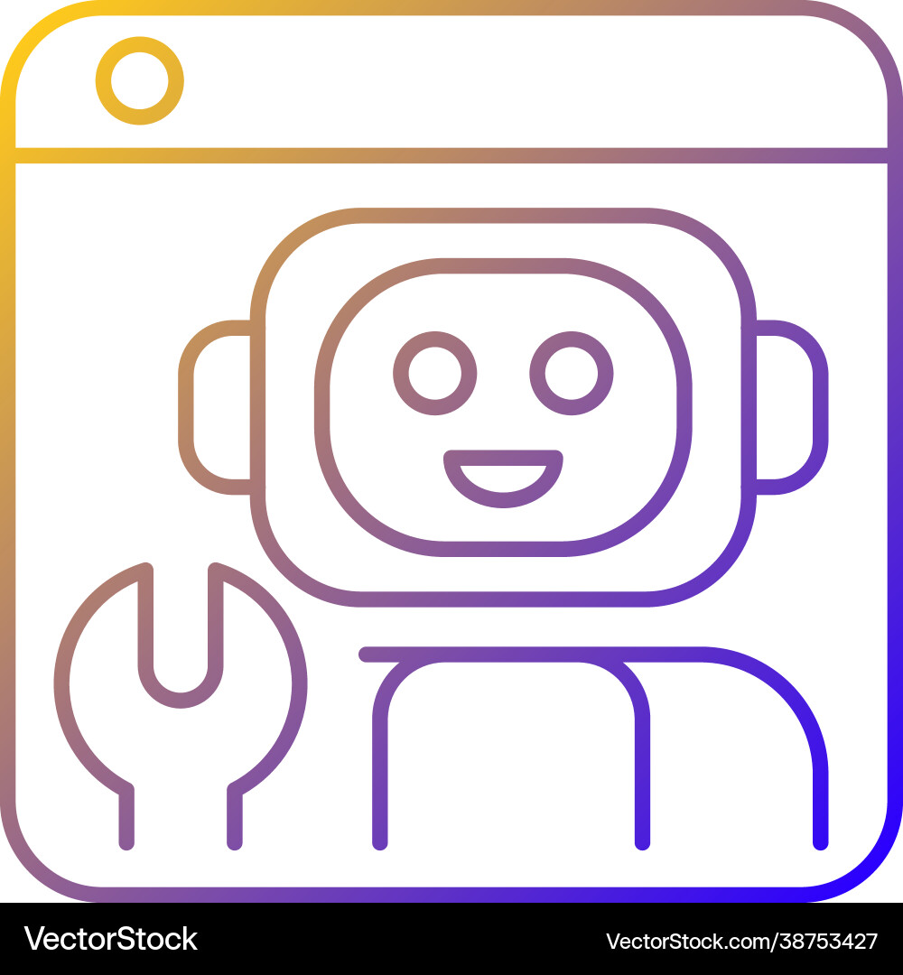 Robotics platforms gradient linear icon Robotics platforms gradient linear icon vector image