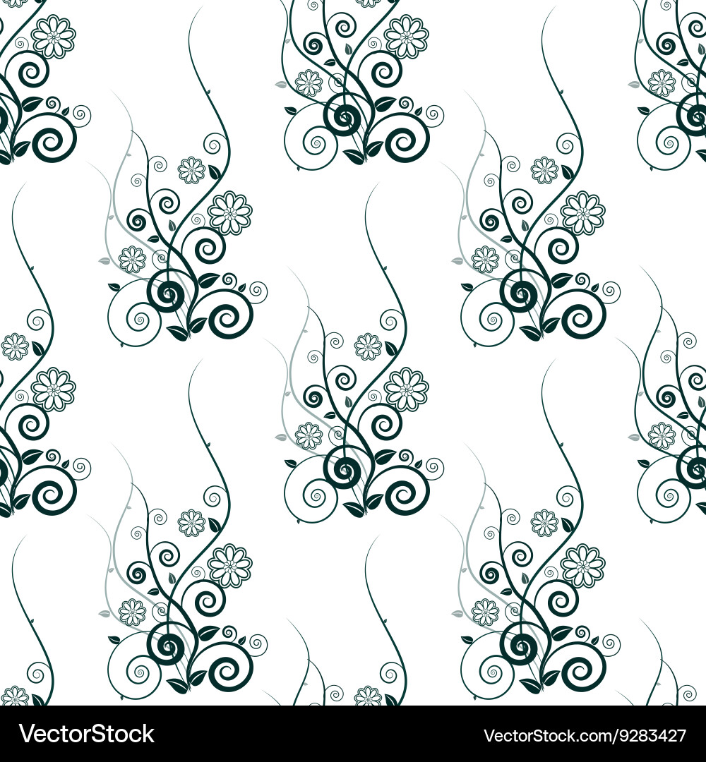 Seamless pattern with abstract floral element vector image