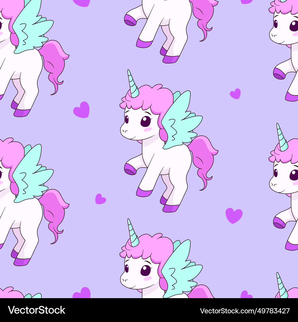 Seamless pattern with magic unicorn tile Seamless pattern with magic unicorn tile Vector Image