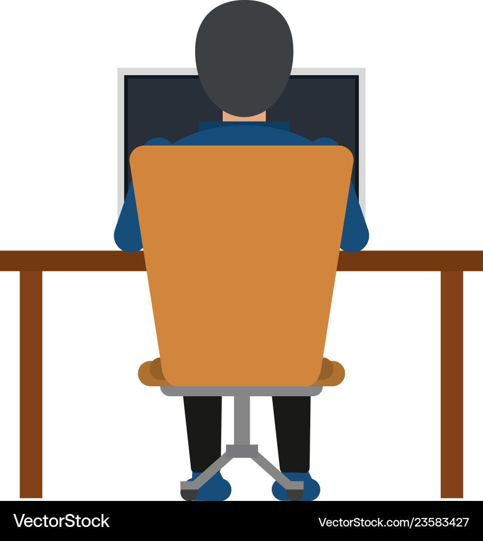 Student with computer Student with computer vector image