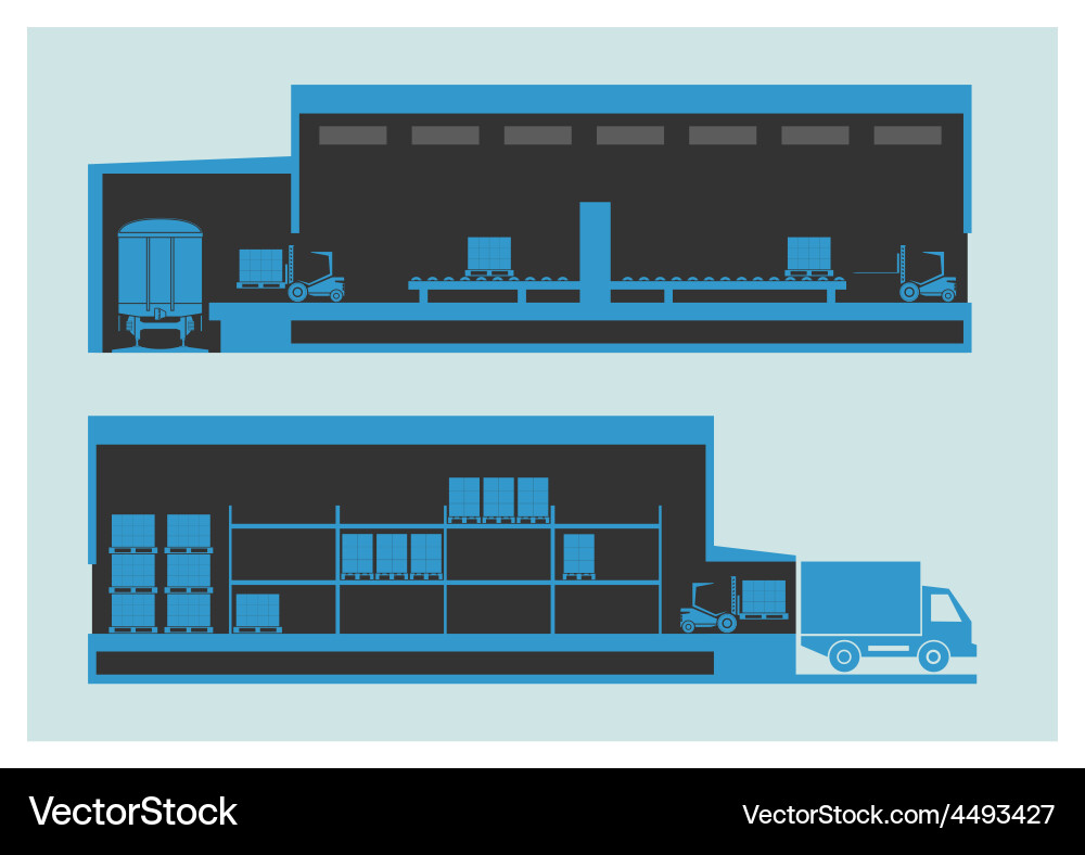 Warehouse Loading and Unloading Process vector image