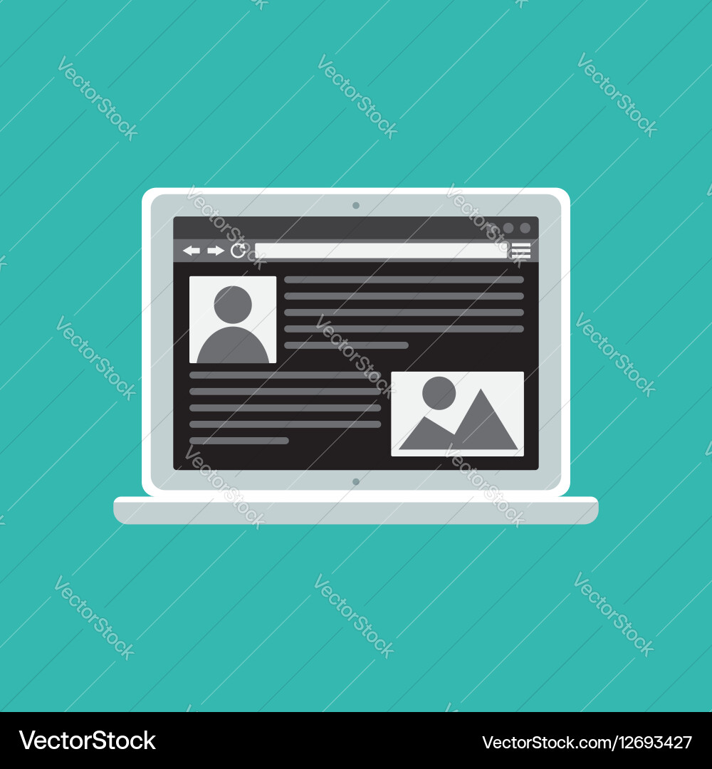 Web template of computer site or article form Vector Image