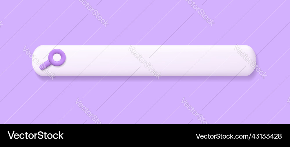 3d search bar icon button for web vector image