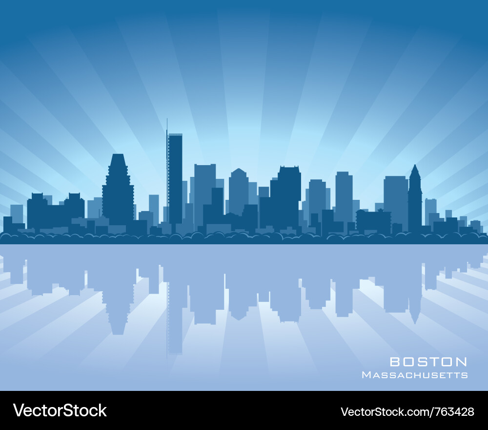 Boston Skyline Reflection vector image