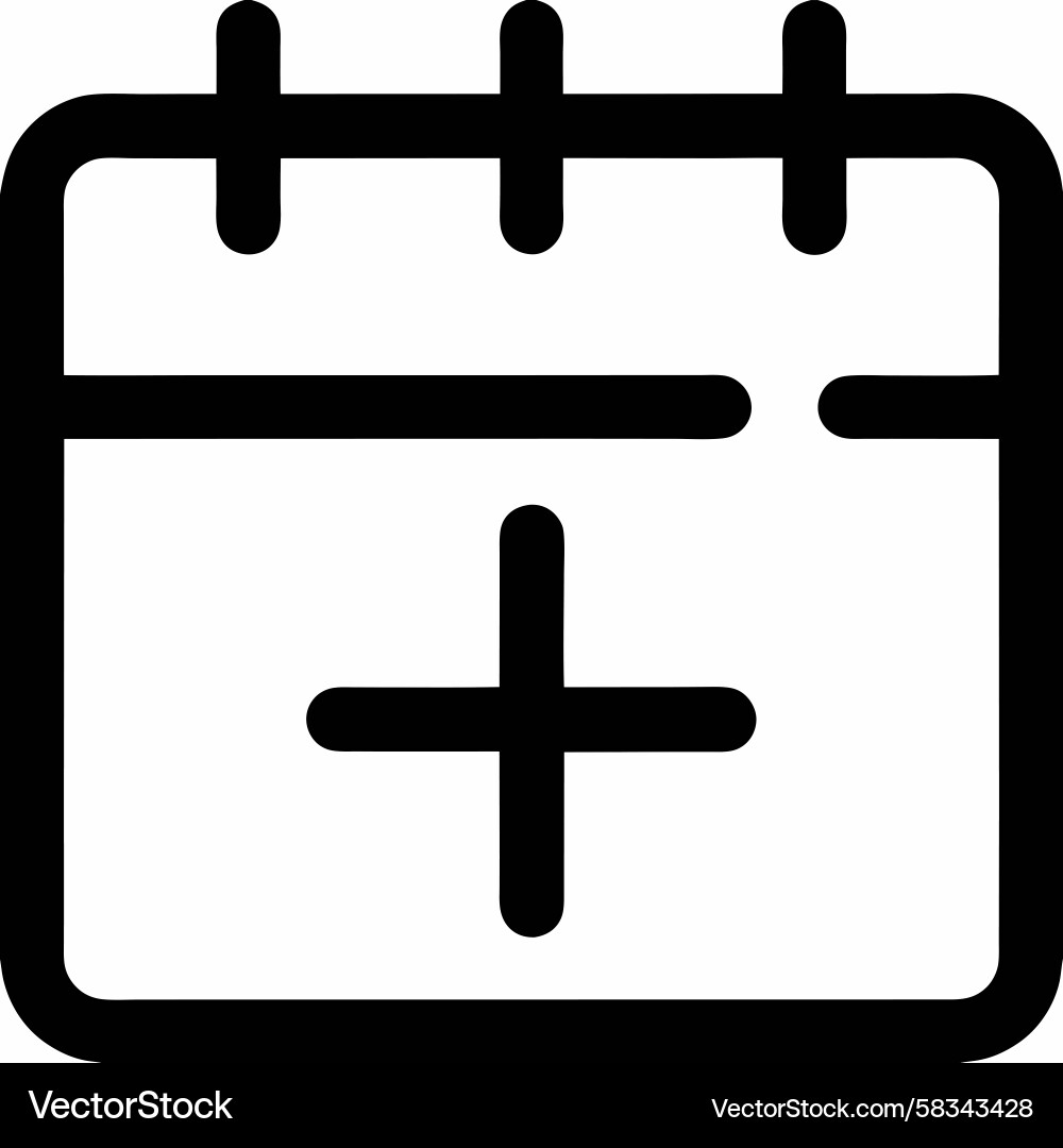 Calendar Plus Icon - Add Event Vector Image