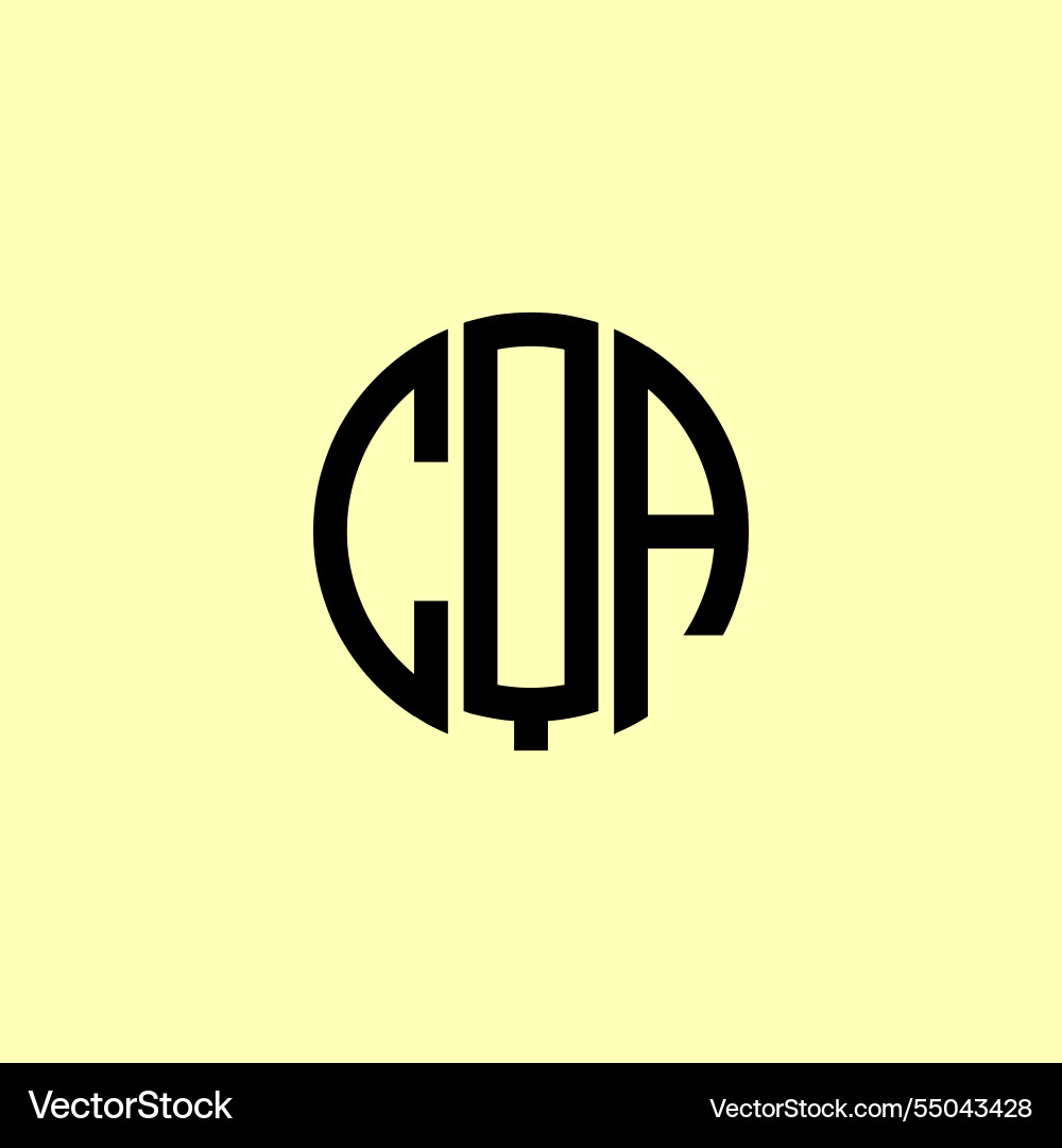 Creative rounded initial letters cqa logo Vector Image