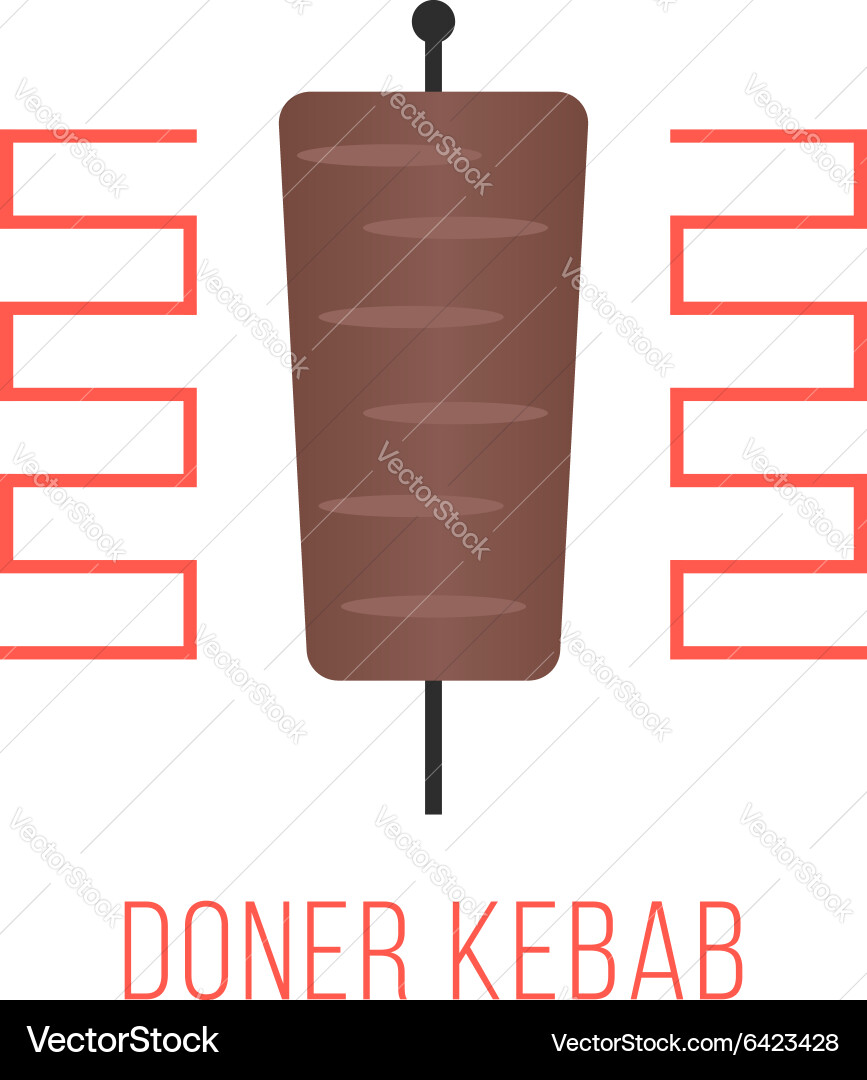 Doner kebab Logo isoliert auf weißem Hintergrund Vektorbild
