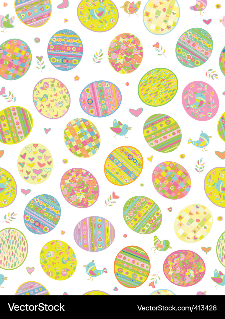 Easter Egg Pattern - Colorful Vector Image
