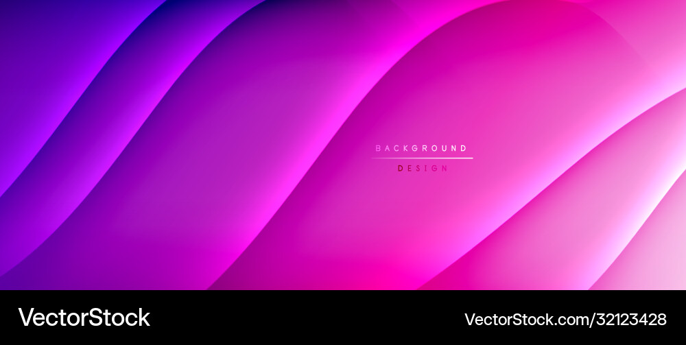 Fluid gradient waves with shadow lines and glowing Vector Image