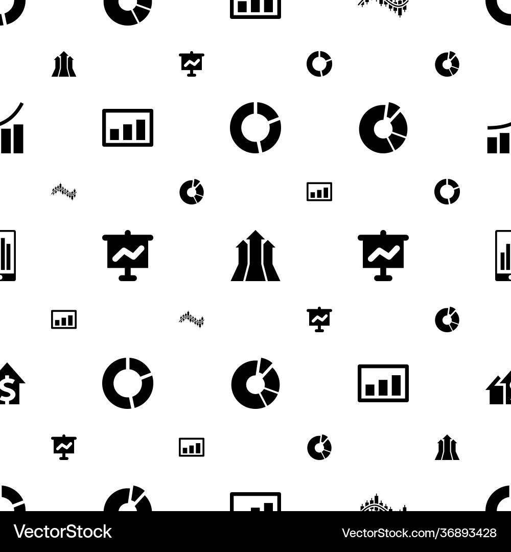 Graph icons pattern seamless white background Vector Image