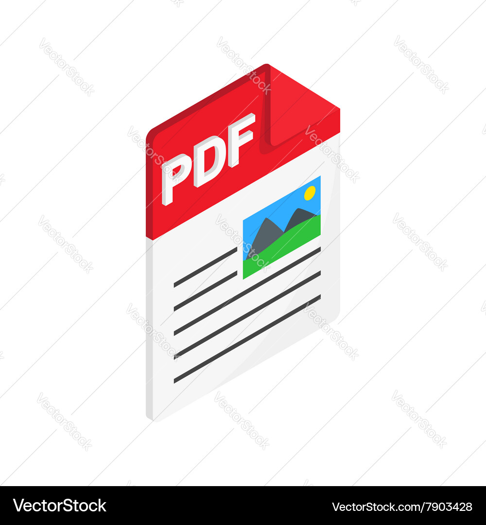 Isometric PDF File Icon Vector Image