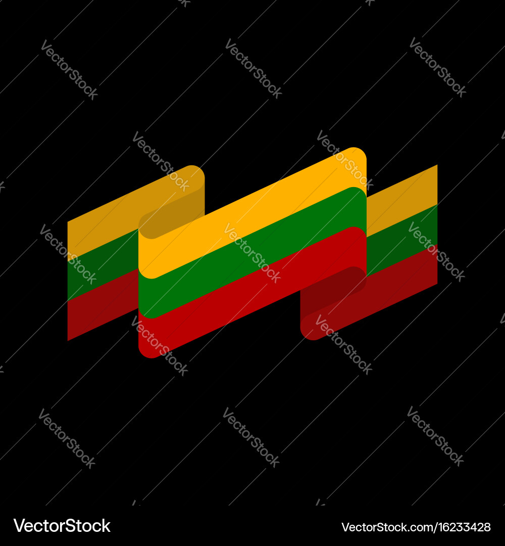 Lithuania flag ribbon isolated lithuanian Vector Image