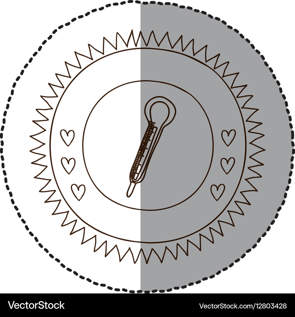 Monochrome circular frame with middle shadow vector image