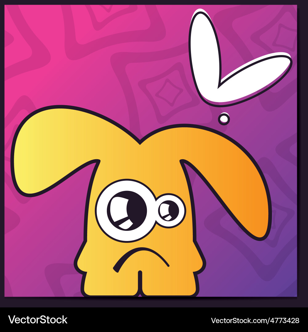 Monster with heart on abstract color background vector image