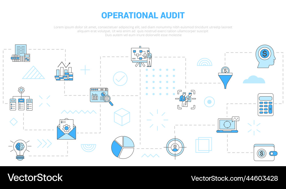 Operational audit concept with icon set template Operational audit concept with icon set template Vector Image