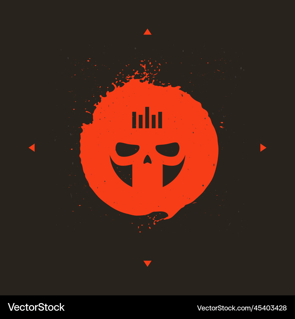 Post-apocalyptic style logotype with skull vector image