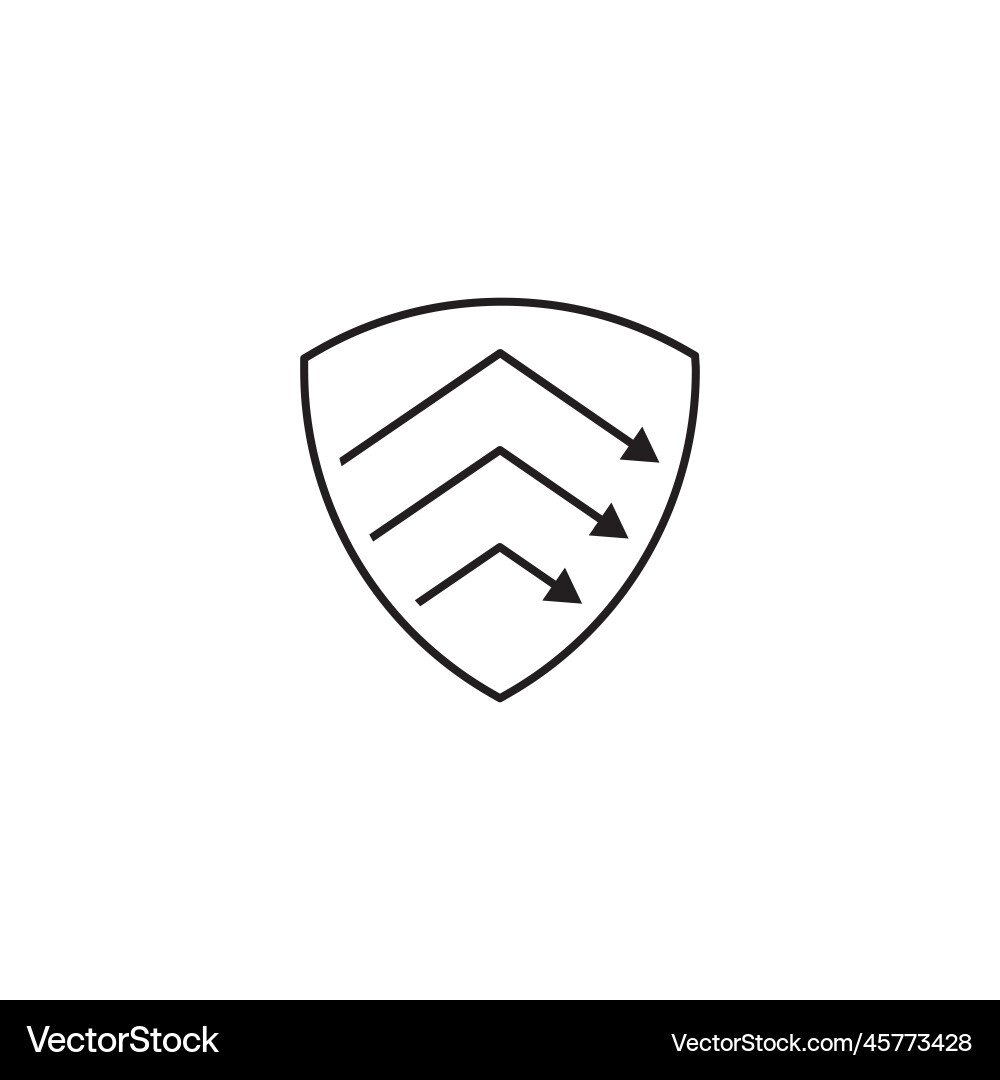 Protect falling down arrow graph inflation vector image