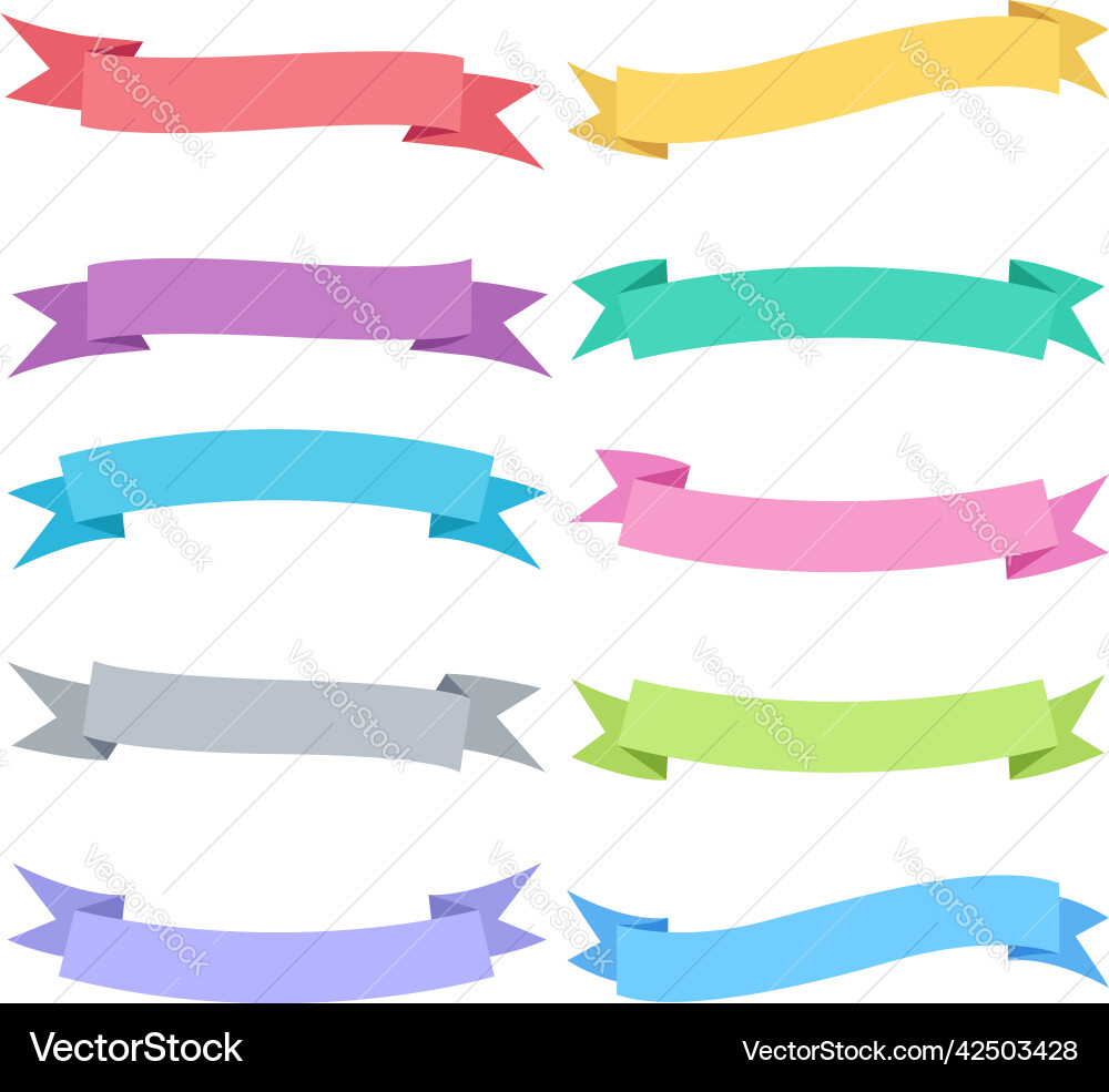 Ribbon set with colorful design element Ribbon set with colorful design element vector image