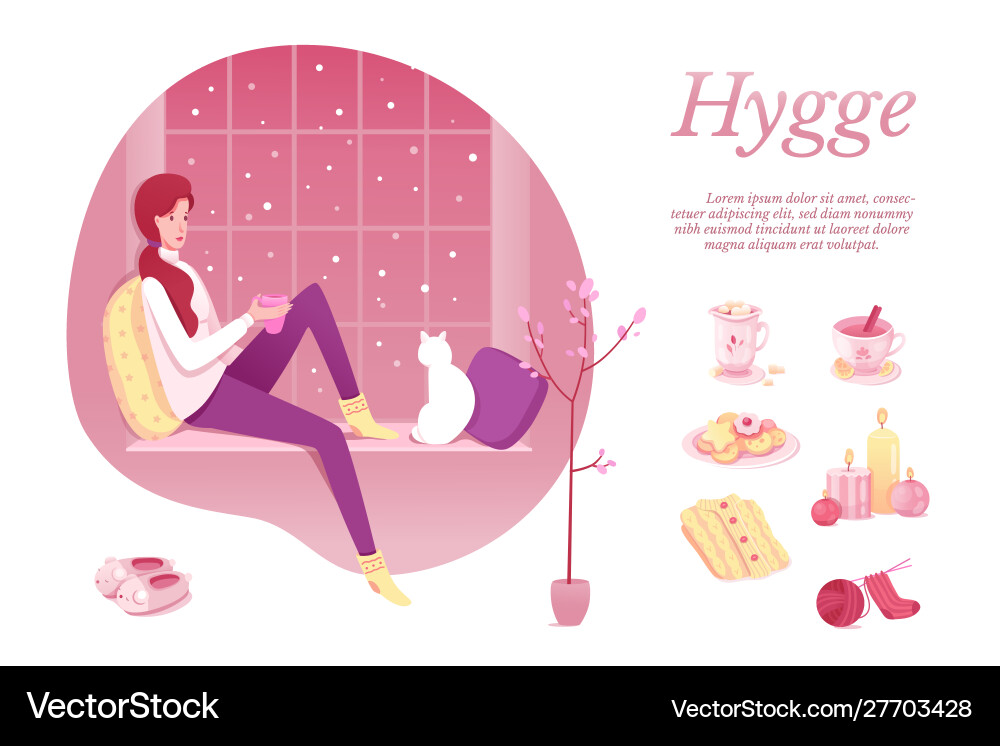 Scandinavian hygge concept design comfortable Vector Image