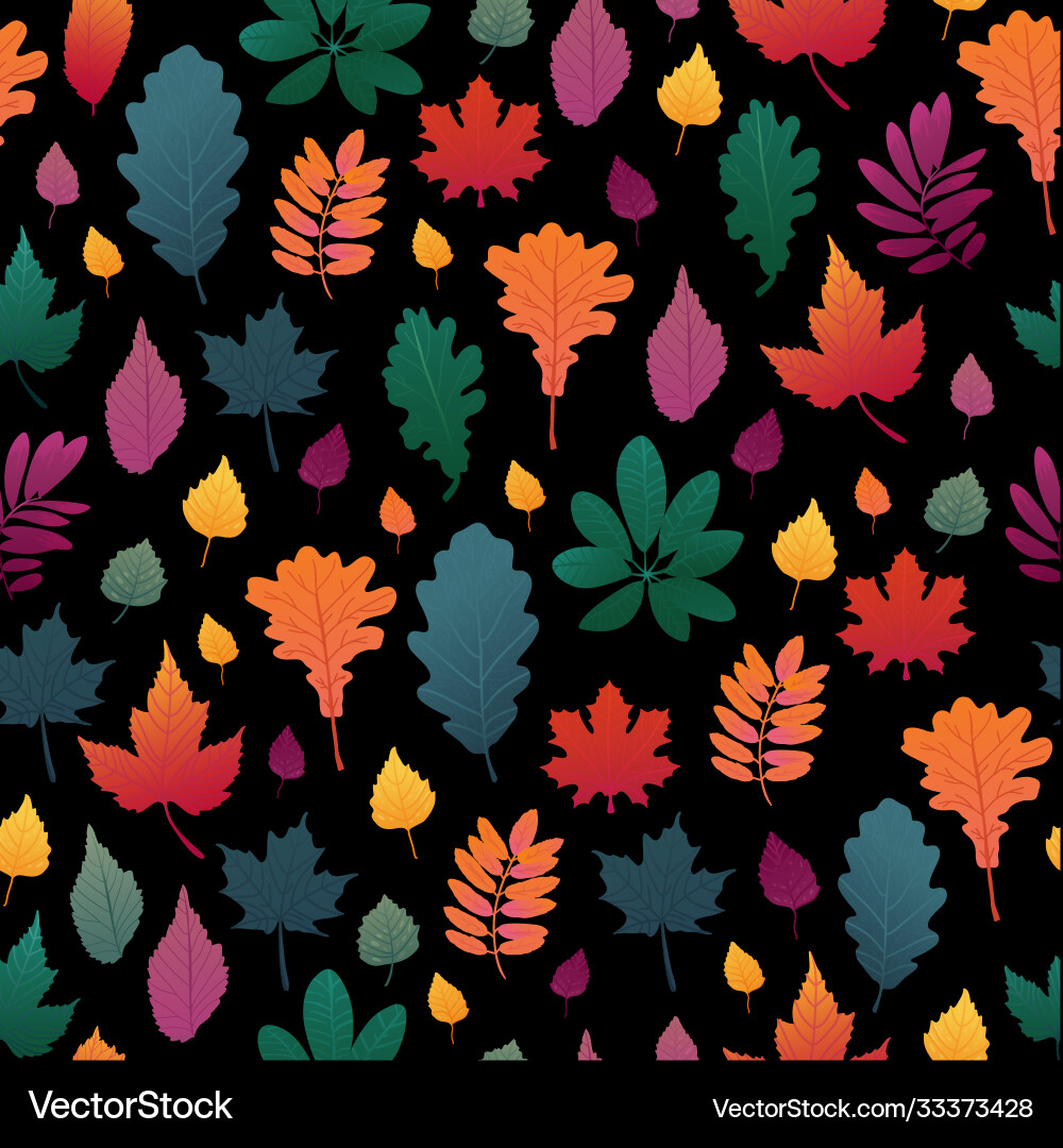 Seamless background with autumn leaf pattern fall Vector Image