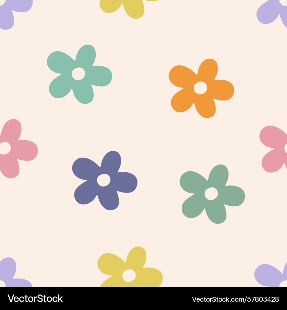 Seamless pattern with colorful abstract daisy Vector Image