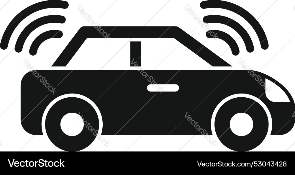 Smart car sending signals using wireless Smart car sending signals using wireless vector image