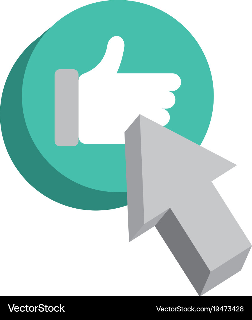 Speech bubble with hand like and pointer vector image