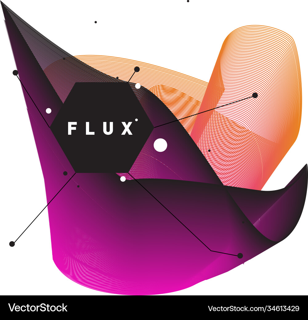 3d colorful wave background dynamic flux effect 3d colorful wave background dynamic flux effect vector image
