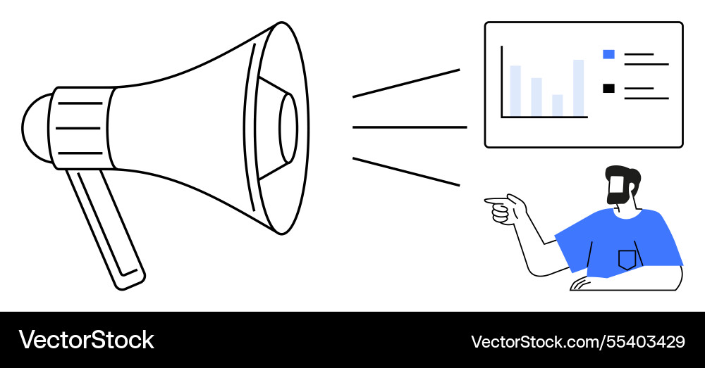 Amplify messages for data presentation communicate Amplify messages for data presentation communicate vector image