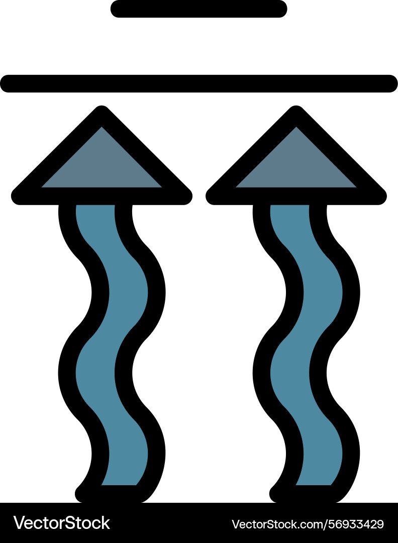 Arrow wave up line filled style icon design vector image