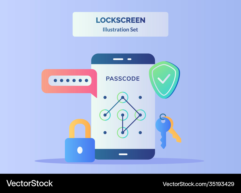 Bildschirm-Set Eingabepasscode im Display Bildschirm-Set Eingabepasscode im Display vektorbild