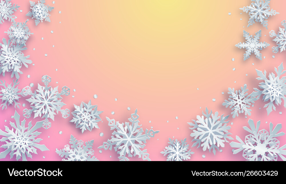 Christmas background paper snowflakes Christmas background paper snowflakes vector image
