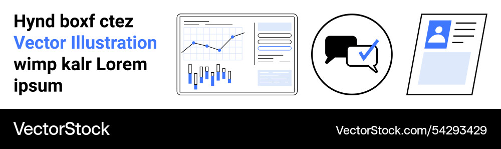 Data analysis communication icon and user Data analysis communication icon and user vector image