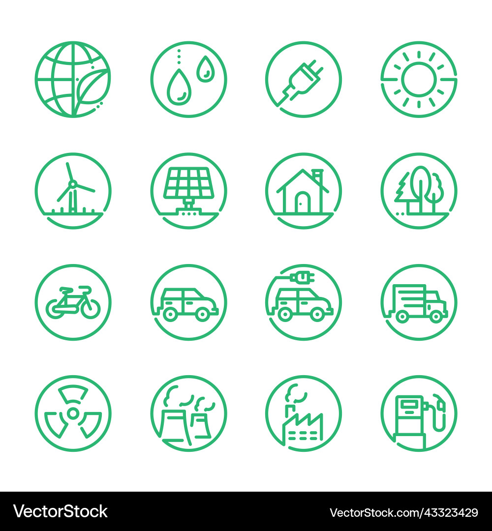 Ecology icons with white background Ecology icons with white background Vector Image