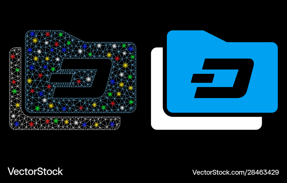Flare mesh network dash purse icon with Vector Image