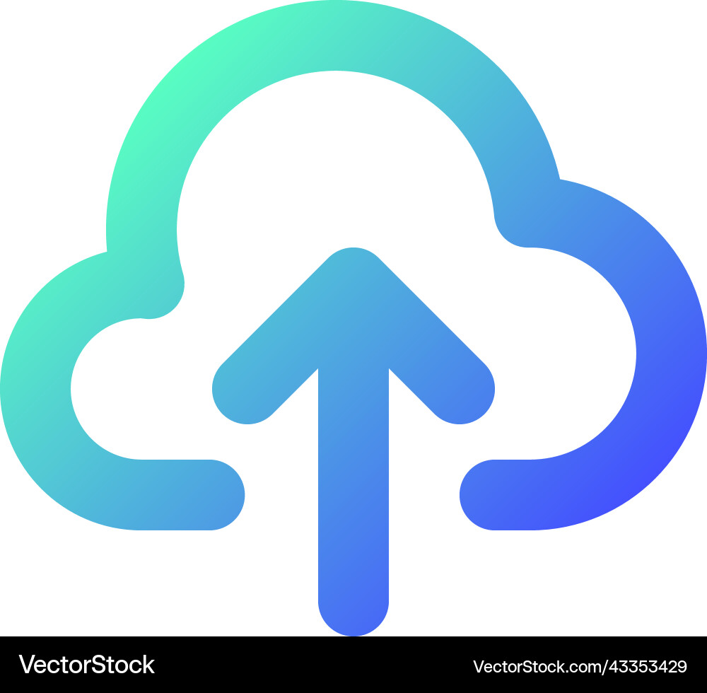Hochladen auf Cloud Pixel perfekte Steigung linear ui Vektorbild