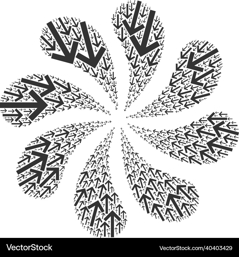 Inside arrow icon curl abstract flower Inside arrow icon curl abstract flower vector image