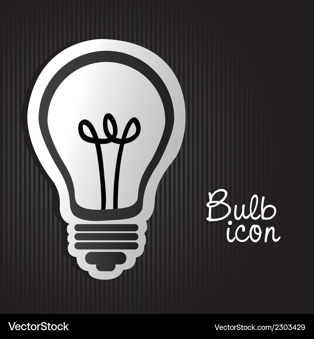 Label light bulb on bottom lines Vector Image