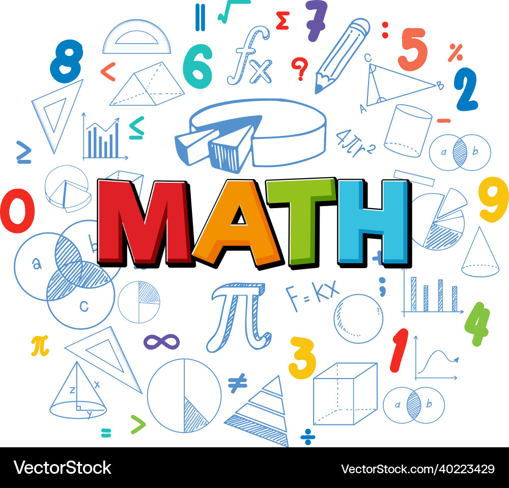 Mathematics font icon with formula vector image