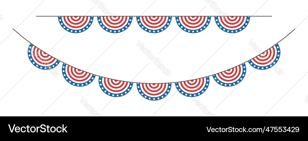 Patriotic bunting garland for usa independence day Patriotic bunting garland for usa independence day vector image