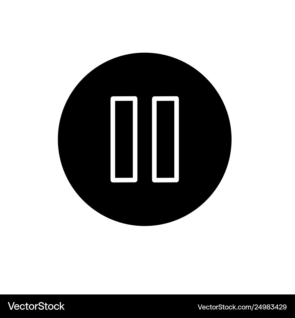 Pause button icon in linear style isolated Pause button icon in linear style isolated vector image
