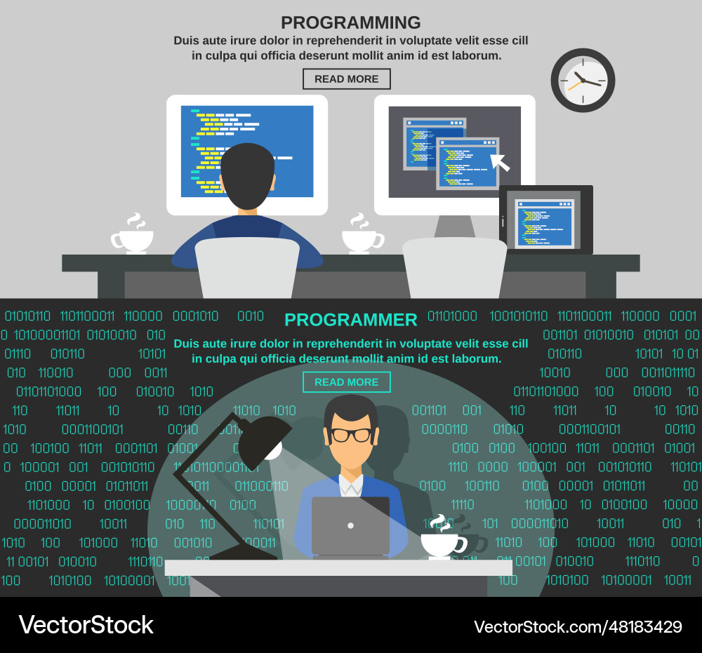 Programmer banner set Programmer banner set vector image
