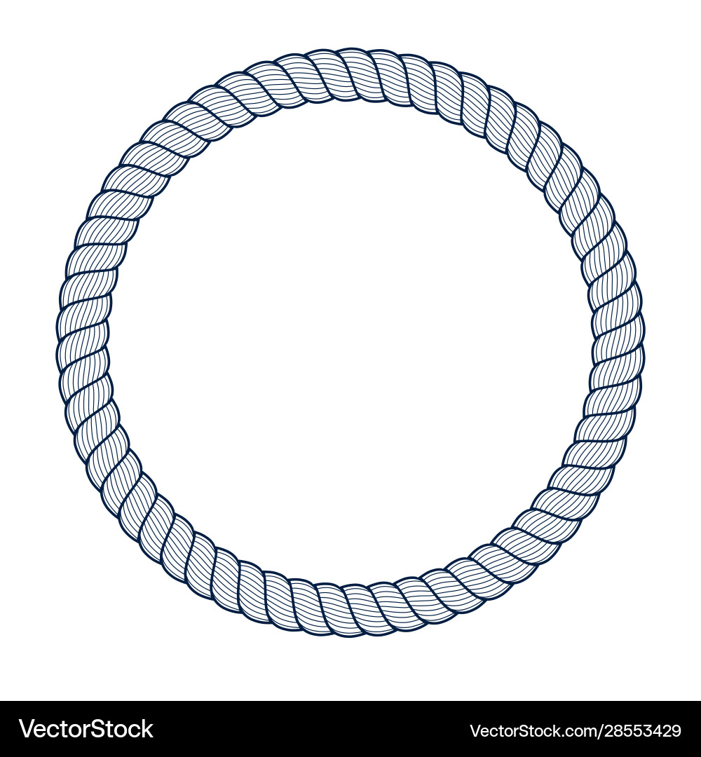 Round frame from rope design element circle shape vector image