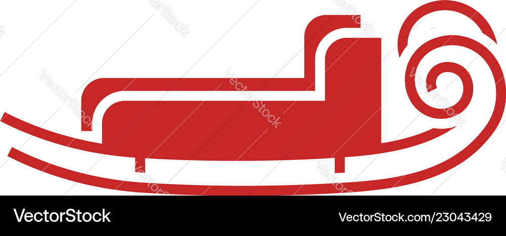 Santa Schlitten Ikone einfach Stil Santa Schlitten Ikone einfach Stil vektorbild